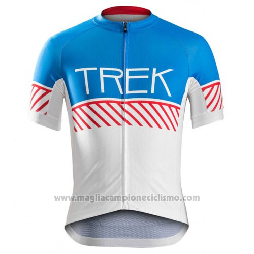 2016 Abbigliamento Ciclismo Trek Bontrager Bianco e Blu Manica Corta e Salopette